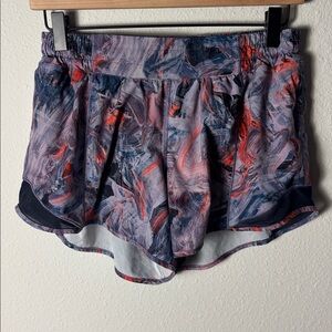 Lululemon Hotty Hot LowRise Lined Short 4" Atmospheric Purple Multi Classic Navy